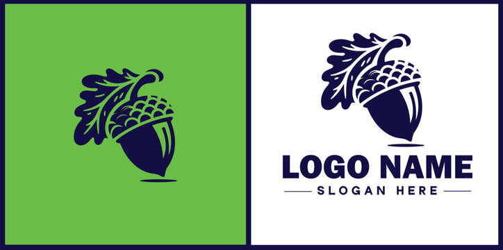 acorn icon Oak nut Acorn nut Acorn seed flat logo sign symbol editable vector