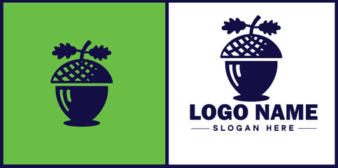 acorn icon Oak nut Acorn nut Acorn seed flat logo sign symbol editable vector