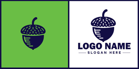 acorn icon Oak nut Acorn nut Acorn seed flat logo sign symbol editable vector