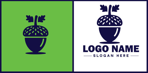 acorn icon Oak nut Acorn nut Acorn seed flat logo sign symbol editable vector