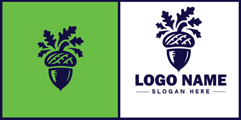 acorn icon Oak nut Acorn nut Acorn seed flat logo sign symbol editable vector