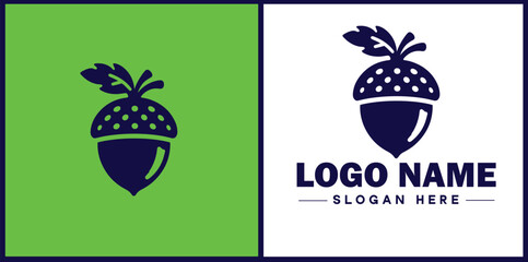 acorn icon Oak nut Acorn nut Acorn seed flat logo sign symbol editable vector