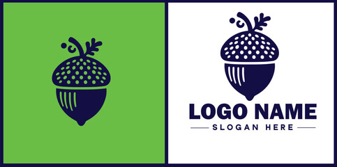 acorn icon Oak nut Acorn nut Acorn seed flat logo sign symbol editable vector