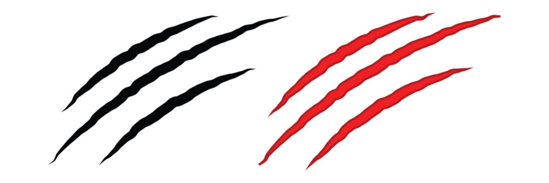 Scratch icon. Animal scratch claws scrape mark paw shape sign icon.