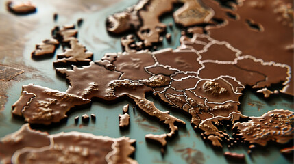 a view of Europe made of chocolate 