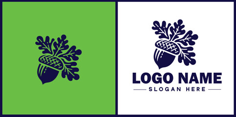 acorn icon Oak nut Acorn nut Acorn seed flat logo sign symbol editable vector