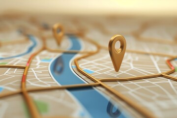 Obraz premium Digital modern map navigator with a label