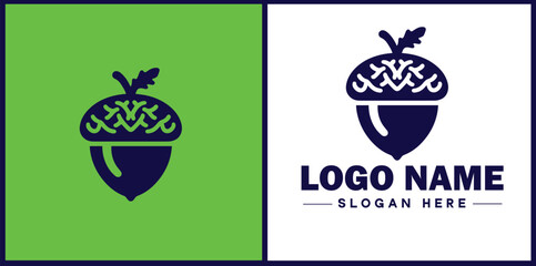acorn icon Oak nut Acorn nut Acorn seed flat logo sign symbol editable vector