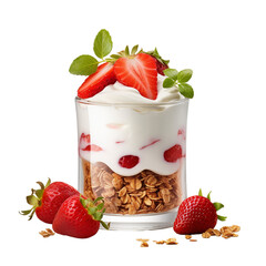 yogurt with strawberries and mint