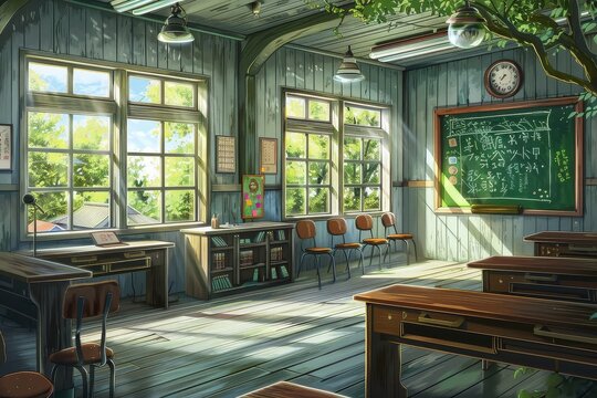 Classroom Anime Background
