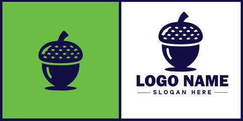 acorn icon Oak nut Acorn nut Acorn seed flat logo sign symbol editable vector