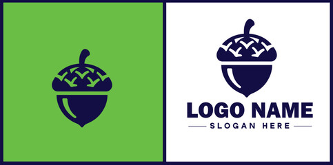 acorn icon Oak nut Acorn nut Acorn seed flat logo sign symbol editable vector