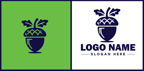 acorn icon Oak nut Acorn nut Acorn seed flat logo sign symbol editable vector