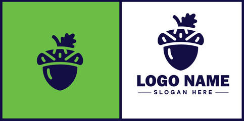 acorn icon Oak nut Acorn nut Acorn seed flat logo sign symbol editable vector