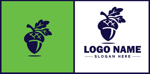 acorn icon Oak nut Acorn nut Acorn seed flat logo sign symbol editable vector