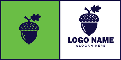 acorn icon Oak nut Acorn nut Acorn seed flat logo sign symbol editable vector