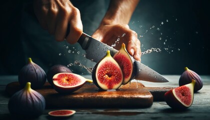 Slicing Fresh Figs with a Knife