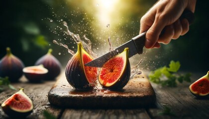 Slicing Fresh Figs with a Knife
