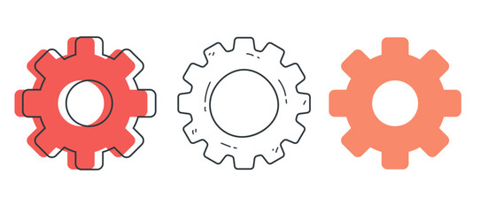 Cog wheel gear icon isolated set. Vector graphic design illustration