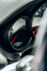 Digital odometer in a car