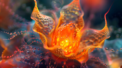 3d illustration of abstract geometric,digital art works. Computer generated graphics.