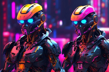 neon robot illustration