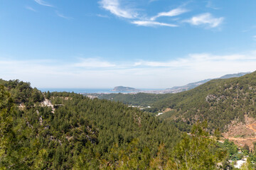 Panoramic view on mountains near Dim Cave, Alanya