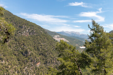 Panoramic view on mountains near Dim Cave, Alanya