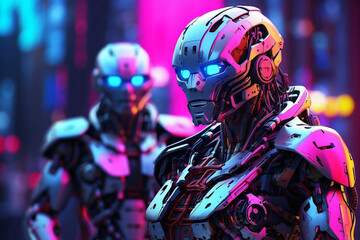 neon robot illustration