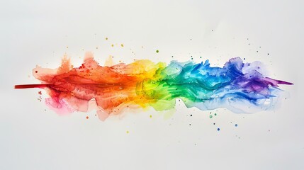 Watercolor rainbow splash on white background , generated with ai