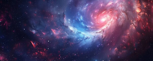 Spiral Nebula On Universe Abstract Background. Galaxy and star constellations in deep space