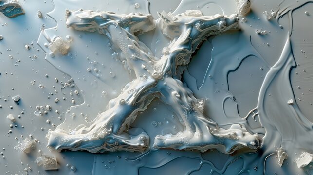 A beautiful X Letter written with milk.