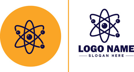 atom icon Particle Molecule Elementary particle flat logo sign symbol editable vector