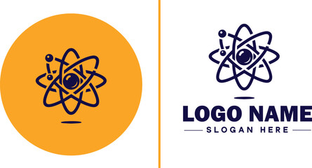 atom icon Particle Molecule Elementary particle flat logo sign symbol editable vector