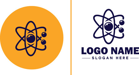 atom icon Particle Molecule Elementary particle flat logo sign symbol editable vector