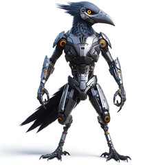 Bird as a futuristic cyborg robot