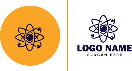 atom icon Particle Molecule Elementary particle flat logo sign symbol editable vector