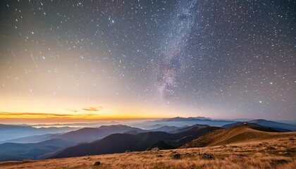 glowing constellations illuminate the vast expanse of the cosmos cosmic panorama filled with...