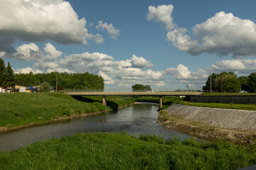 River Raba and Lapincs joins at Szentgotthard city, Hungary
