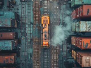 The train is running through the city.