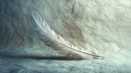 A feather is laying on a surface