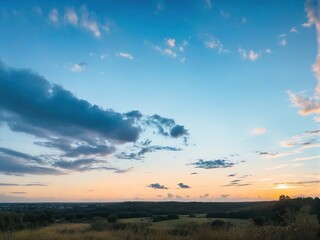 Obraz premium sunset over the field