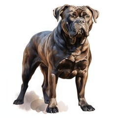 Cane Corso. Cane Corso Italian dog clipart. Watercolor illustration. Generative AI. Detailed illustration.