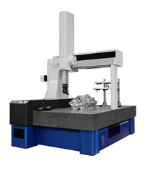 The Coordinate Measuring CMM Machine isolated on a white background.  Repair motor block of...
