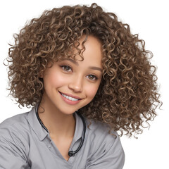 portrait of a smiling female doctor without background