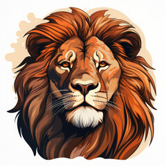 Fototapeta premium Watercolor West African Lion vector, clipart Illustration, Generative Ai