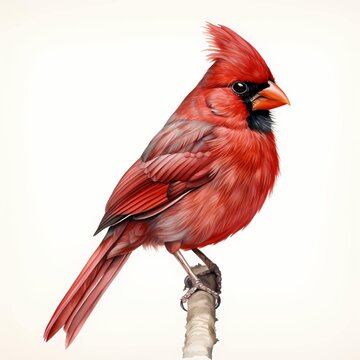 recommend clip art: Red cardinal. Cardinal bird clipart. Watercolor illustration. Generative AI. Detailed illustration.