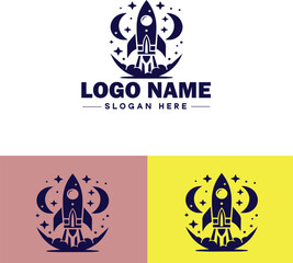rocket ship icon Spacecraft Spaceship Rocketcraft flat logo sign symbol editable vector