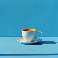 Cup of Coffee on Blue Table