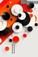 Obraz premium Bold Circles: A Red and Black Abstract Fusion